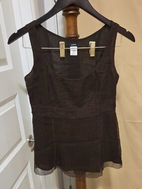 J. Crew Dark Brown Sleeveless Scoop Neck Top Dress